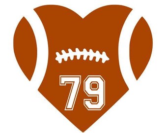 Football Heart SVG File Cutting, DXF, EPS design, cutting files for Silhouette Studio and Cricut Design space