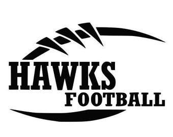 Hawks Football high school college SVG File Cutting, DXF, EPS design, cutting files for Silhouette Studio and Cricut Design space Sport