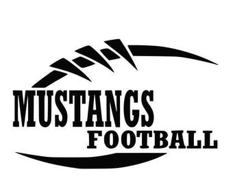 Mustangs Football high school college SVG File Cutting, DXF, EPS design, cutting files for Silhouette Studio and Cricut Design space Sport