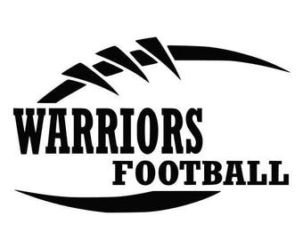 Warriors Football high school college SVG File Cutting, DXF, EPS design, cutting files for Silhouette Studio and Cricut Design space Sport