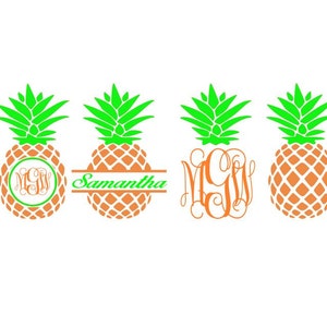 Pineapple SVG Files Pineapple Monogram Svg Pineapple Monogram Frames SVG DXF Silhouette Studio Png Eps Pdf Jpg Ai Silhouette Cameo, Cricut
