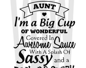 Crazy Aunt カッティング ファイル シルエット SVG、DXF、EPS ビニール カット ファイル (Cameo および Cricut Explore マシン用)