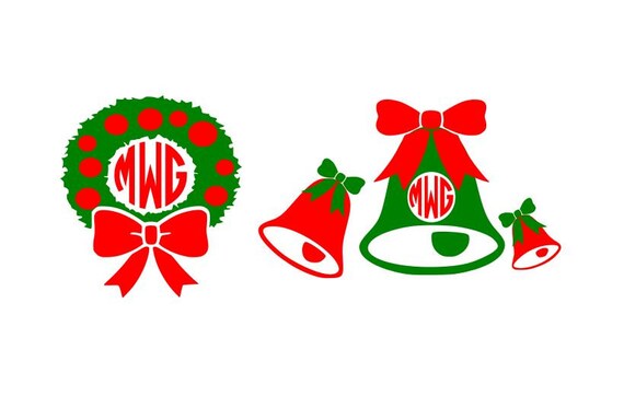 Download Christmas Wreath svg Wreath monogram svg Christmas Bells ...
