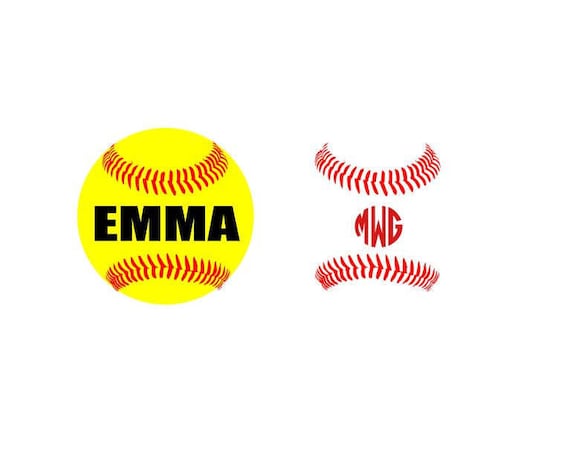 Download Softball svg Softball monogram svg Baseball Monogram svg | Etsy