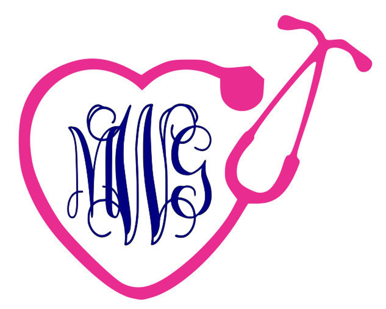 Stethoscope Svg Stethoscope Monogram Nurse Monogram Svg Etsy