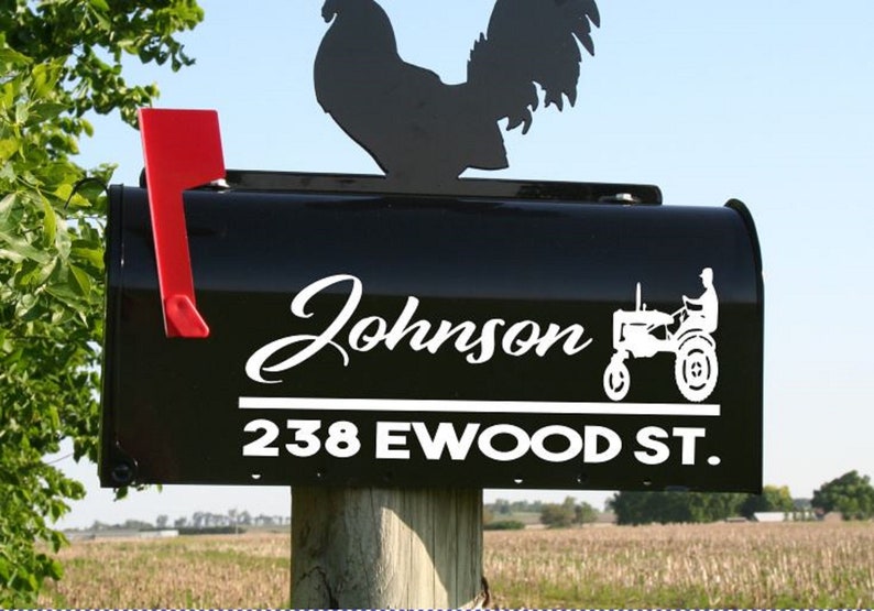 Tractor Mailbox Decal Personalized Custom Farm mailbox Etsy