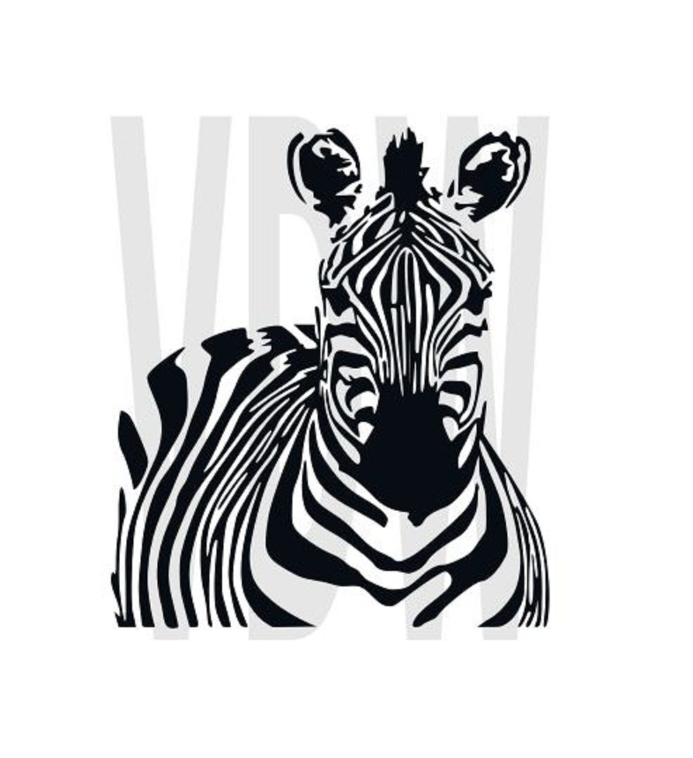 Zebra Wall Decal Art Cutting Files Silhouette SVG DXF and EPS Etsy