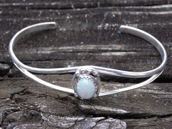 Sterling Silver Navajo Inside Plain Engraved Running Horse Head Cuff Bracelet