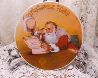 Grandpa Plays Santa 1985 Norman Rockwell Christmas Plate The Bradford Exchange Edwin M Knowles Fine China