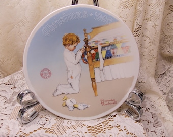 A Christmas Prayer 1990 Norman Rockwell Christmas Plate The Bradford Exchange Edwin M Knowles Fine China