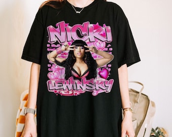 Retro Nicki Lewinsky Airbrush Style Png, Nicki Png, Gift For Fan Png, Rapper Graphic Png, Gift for Fan, Crew Shirt, Digital Download