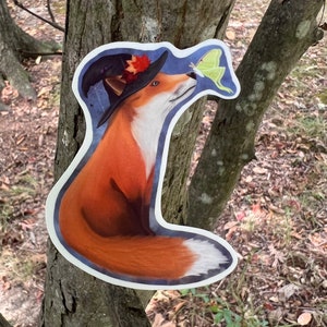Autocollant renard, renard roux, automne, Halloween