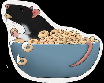 Single rat sticker, customizable, cheerios