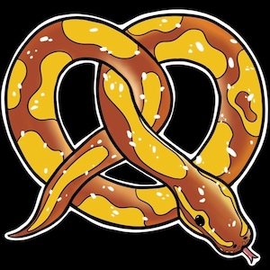 Soft pretzel snakes, ball python, sand boa, vinyl stickers