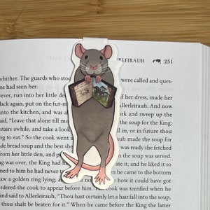 Rat bookmark, magnetic bookmark, reading, customizable,