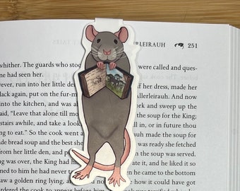 Rat bookmark, magnetic bookmark, reading, customizable,