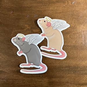 Rat sticker, angel rat, customizable,