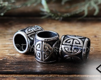 Viking Beard Beads, Celtic Knot Hair Beads Shield Knot Beard Rings, Dwarven Beard Rings, Viking Amulet Asatru Viking Jewelry