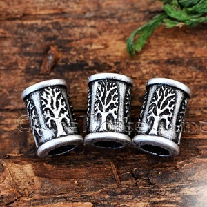 Viking baardkralen Yggdrasil, Keltische haarringen, levensboom haarkralen, Keltische dreadlocks, Noorse mythologie, baard Viking-sieraden
