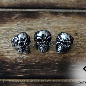 Viking Beard Beads, Skull Hair Beads, Human Skull Beard Rings, Skeleton Beads, Dwarven Beard Rings, Viking Amulet Asatru Viking Jewelry
