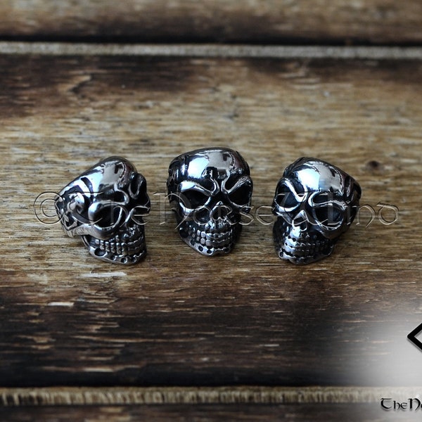 Perles De Barbe Viking, Perles Pour Cheveux Têtes De Mort, Crâne Humain, Barbe, Perles Squelettes, Anneaux De Barbe Naine, Amulette Viking, Bijoux Viking Asatru