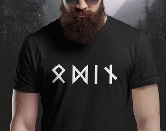 Viking T-Shirt ODIN in Futhark Runes, Norse Mythology Valhalla Tee Shirt, Norse God Odin in Runes, Viking Gift, Asatru TShirt / S - 5XL