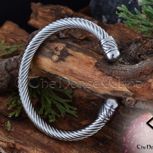 Viking Bracelet, Stainless Steel Torque Viking Torc Cuff Bangles, Ragnar Bracelet, Norse Jewelry, Viking Jewelry image 1