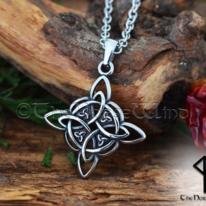 Keltische knoopketting, Triquetra Viking-hanger, Trinity-knoopsymbool Noorse heidense amulet, roestvrijstalen Viking-sieraden, Noorse mythologie