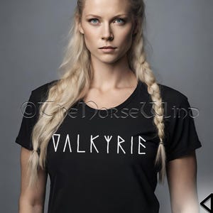 Valkyrie Viking T-Shirt, Norse Mythology Shieldmaiden Tee Shirt, Valhalla Warrior Unisex T-Shirt, Viking Women Gift, Runes TShirt, S - 5XL