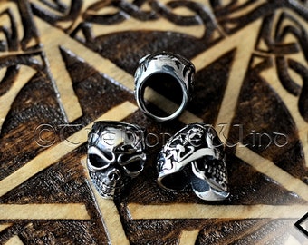 Viking Beard Beads, Skull Hair Beads, Human Skull Beard Rings, Skeleton  Beads, Dwarven Beard Rings, Viking Amulet Asatru Viking Jewelry