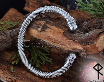 Viking Bracelet, Stainless Steel Torque Viking Torc Cuff Bangles, Ragnar Bracelet, Norse Jewelry, Viking Jewelry