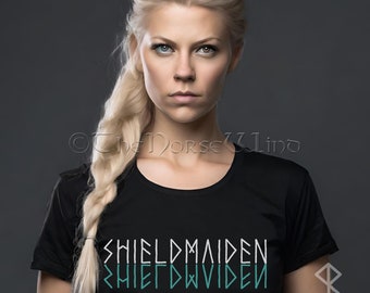 Shieldmaiden Viking T-Shirt, Norse Mythology Tee Shirt, Viking Shield Maiden Valhalla Unisex TShirt Viking Gift for Her, All Sizes S - 5XL