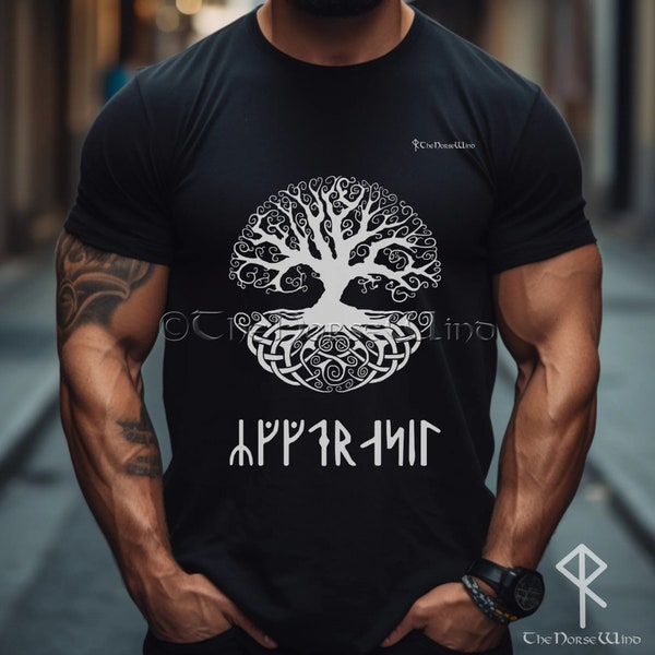 Yggdrasil Viking T-Shirt, Norse Runes Tee, Celtic Tree of Life Unisex Tee Shirt, Viking Clothing, S - 5XL, Norse Mythology