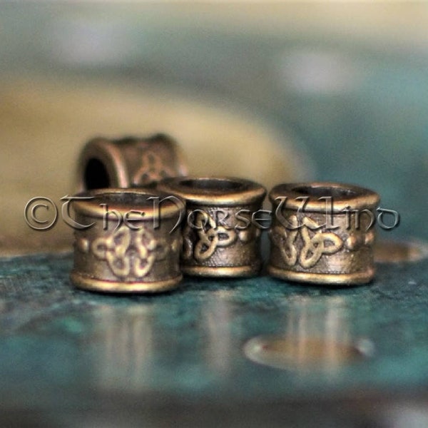 Viking Beard Beads 2 Piece SET Bronze Beard Rings, Celtic Hair Beads Dreadlocks Beads Dwarven Beard Rings, Celtic Jewelry Viking Jewelry