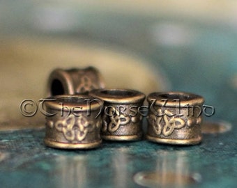 Viking Beard Beads 2 Piece SET Bronze Beard Rings, Celtic Hair Beads Dreadlocks Beads Dwarven Beard Rings, Celtic Jewelry Viking Jewelry