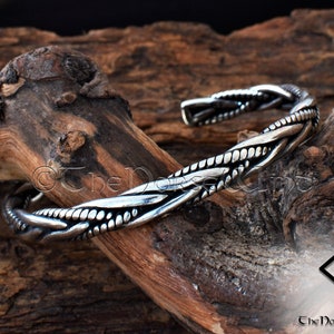 Men's Silver Bracelet, Twisted Viking Armring, Norse Torque, Viking Torc Bracelet, Celtic Cuff Bangles, Norse Mythology, Viking Jewelry