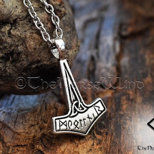 Thor&#39;s Hammer Mjolnir Necklace, Viking Necklace, Viking Jewelry, Celtic Thor Hammer Pendant Strength Amulet Norse Mythology Asatru