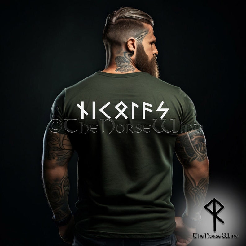 Custom Viking Runes T-shirt - NAME in RUNES - Personalized Norse Mythology Tee, Unisex Futhark Runes Shirt, Viking Dad Gift, Sizes S-5XL