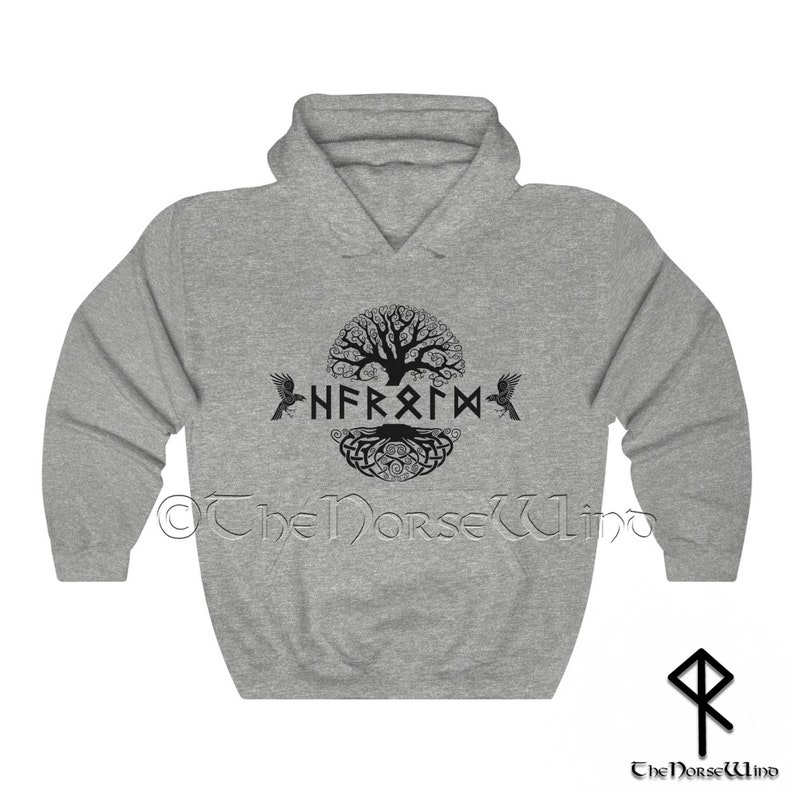 Viking Hoodie Personalized Norse Runes Sweatshirt Yggdrasil - Etsy