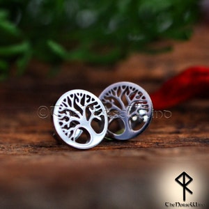 Yggdrasil Earrings Viking Tree of Life Stud Earrings Stainless Steel Earrings Celtic Jewelry Viking Jewelry Norse Mythology