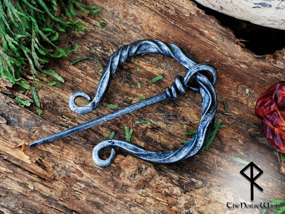 Forged Fibula Viking Cloak Pin Nordic Brooch of Ancient Times Penannular  Viking Brooch Clothes Pins