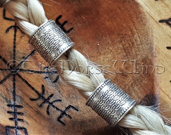 Viking Beard Beads, Hair Beads Celtic Beard Rings, Dwarven Hair Rings Beads, Silver Asatru Celtic Jewelry Viking Jewelry Norse