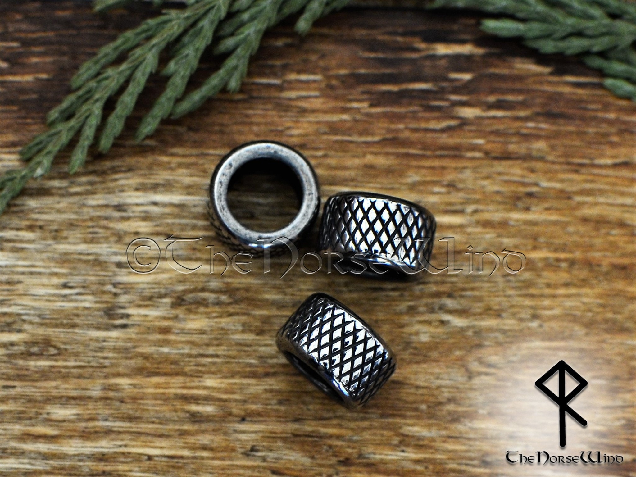 925 Sterlingsilber Haarschmuck Bartperle Bartschmuck Ketten Perle Damen Herren E - Foto 3