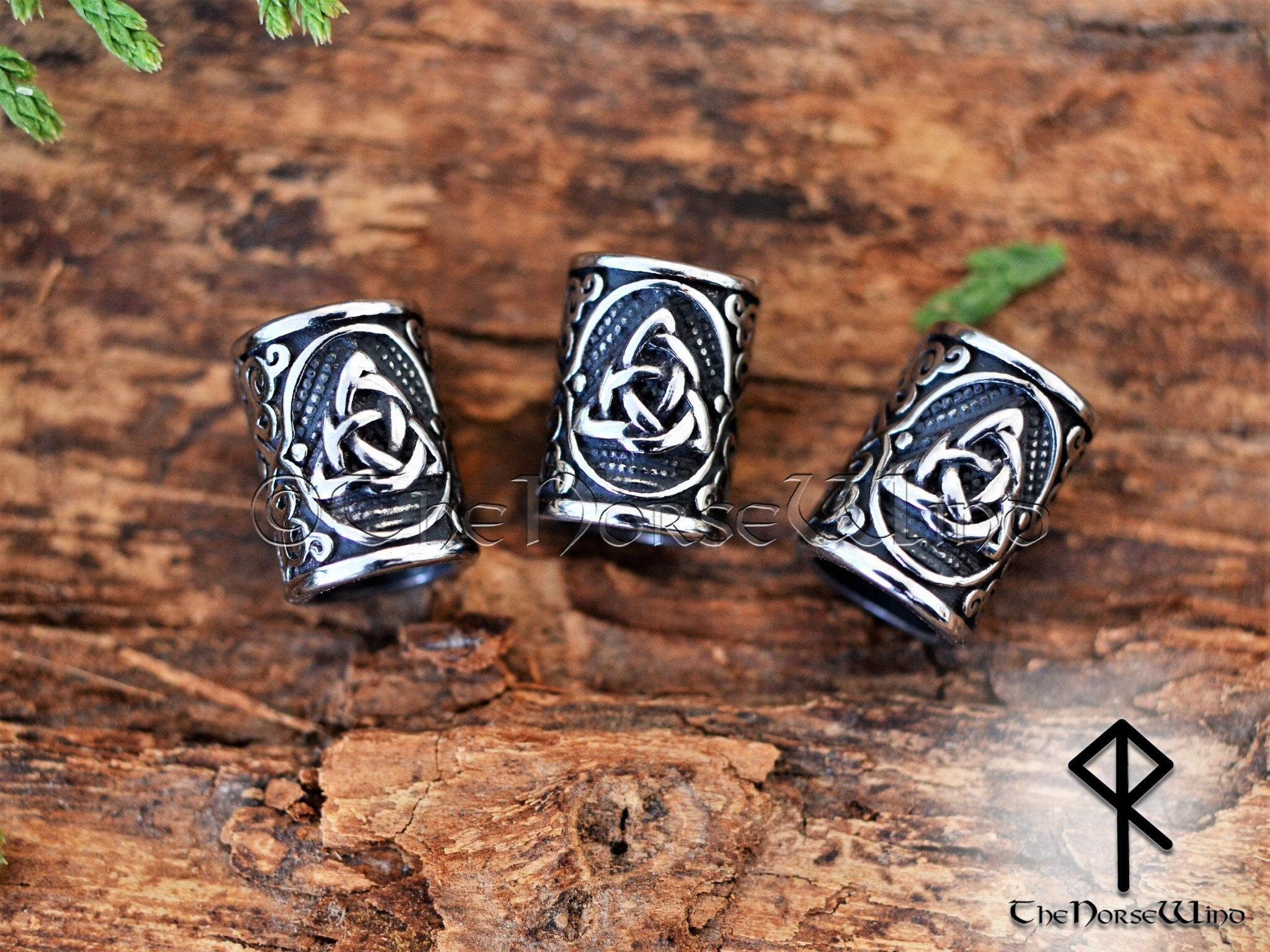 Valknut Viking Beard Beads  Large Celtic Hair Rings - The Norse Wind –  TheNorseWind