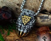 Collier Viking Patte D'Ours En Acier Inoxydable - Longueur Réglable, Neuf