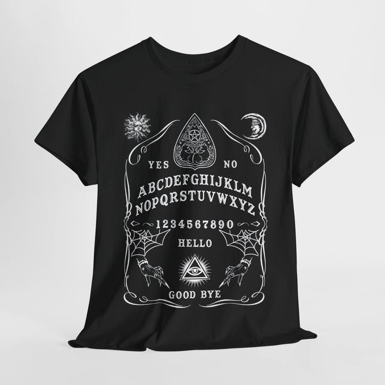 Spirit Board T-Shirt, Witch Ouija Board T-Shirt in Black, Witch Gothic Tee, Wiccan Clothing Witches Gift - Pagan Tee Shirt, Unisex / S - 5XL image 7