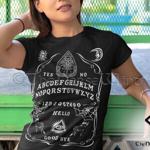 Spirit Board T-Shirt, Witch Ouija Board T-Shirt in Black, Witch Gothic Tee, Wiccan Clothing Witches Gift - Pagan Tee Shirt, Unisex / S - 5XL image 5