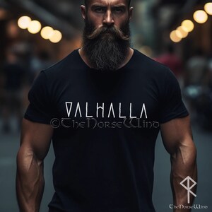 Men's Halls Of Valhalla Viking T-Shirt - Norse Mythology Skull & Helmet Graphic Tee | Soft Cotton, Sizes S-5XL