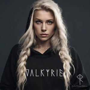 Valkyrie Viking Hoodie Shieldmaiden Norse Mythology Sweatshirt, Viking Gift, Valhalla Unisex Hooded Pullover, Viking Clothing, S-4XL