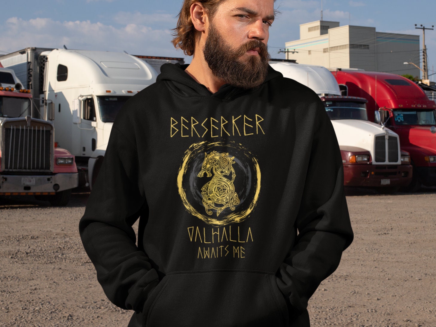 Generisch Wikinger Pullover Herren Sweatshirt Krieg Produktbild-Vorschau 9
